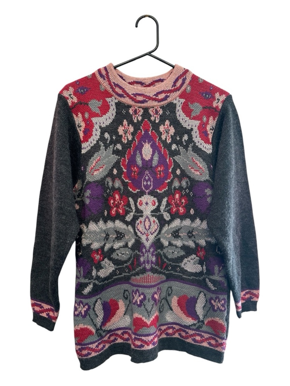 Vintage 80’s/90’s Petite Sophisticate Knit Sweater with Abstract Design Small